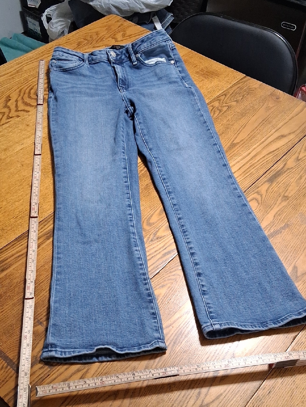 QUINCE Jeans Womens 28 BLUE Preowned STRETCH HIGH RISE Pants SEASIDE FLARE Denim